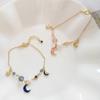 Moon Star Charm Faux Pearl Beads Bracelet Women Bangle Jewelry Gift