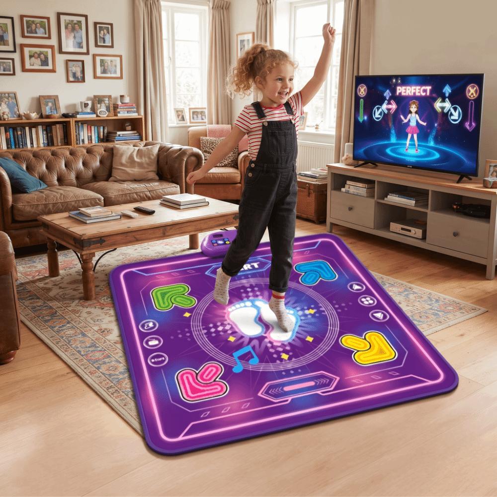 Double Players Mode Electronic Dance Mat Wireless Bluetooth Light Up Jump Mat Indoor Toy