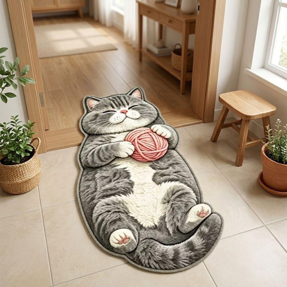 2D Home Decor Carpet Anti-fouling Cartoon Carpet Soft Cat-Shaped Area Rug  Bedrooms