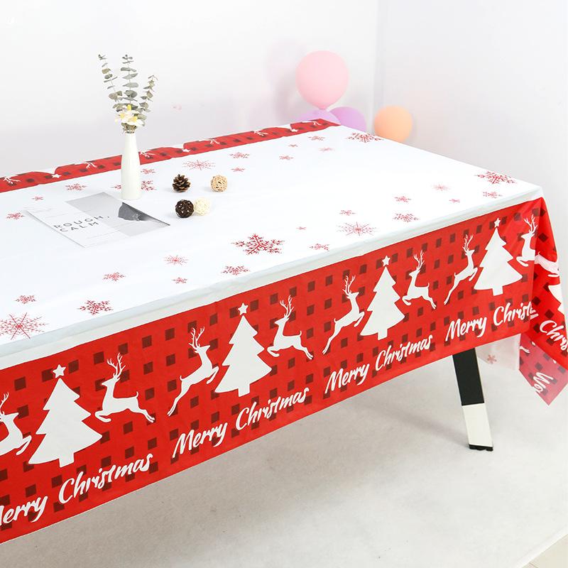 Christmas Style Disposable Tablecloths Winter Festival Tablecloth Snowflake Elk Christmas Party Tablecloth Christmas decorations