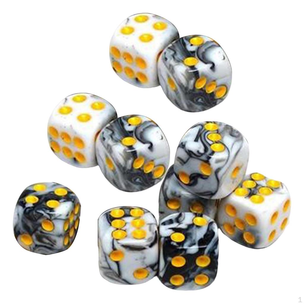 Confezione di Set di Dadi a 1 Faccia Opachi Giocattoli da Bar D6 12mm per DND RPG Gioco da Tavolo Insegnamento di Matematica Aula