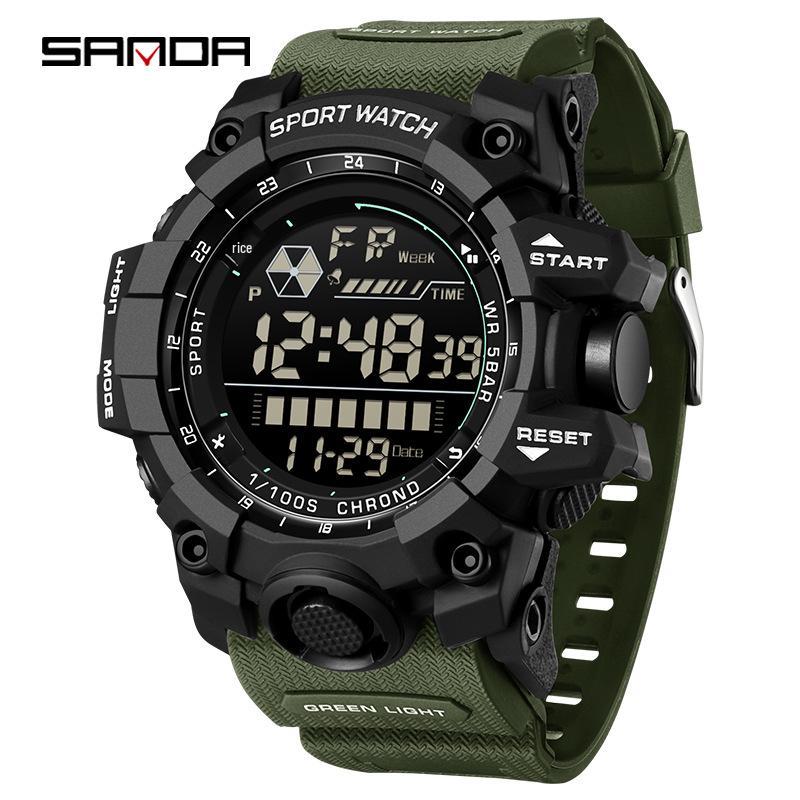 Orologio Sportivo Impermeabile Sanda per Adolescenti da Esterno - Alla Moda con Schermo Grande, Orologio Elettronico Multifunzione
