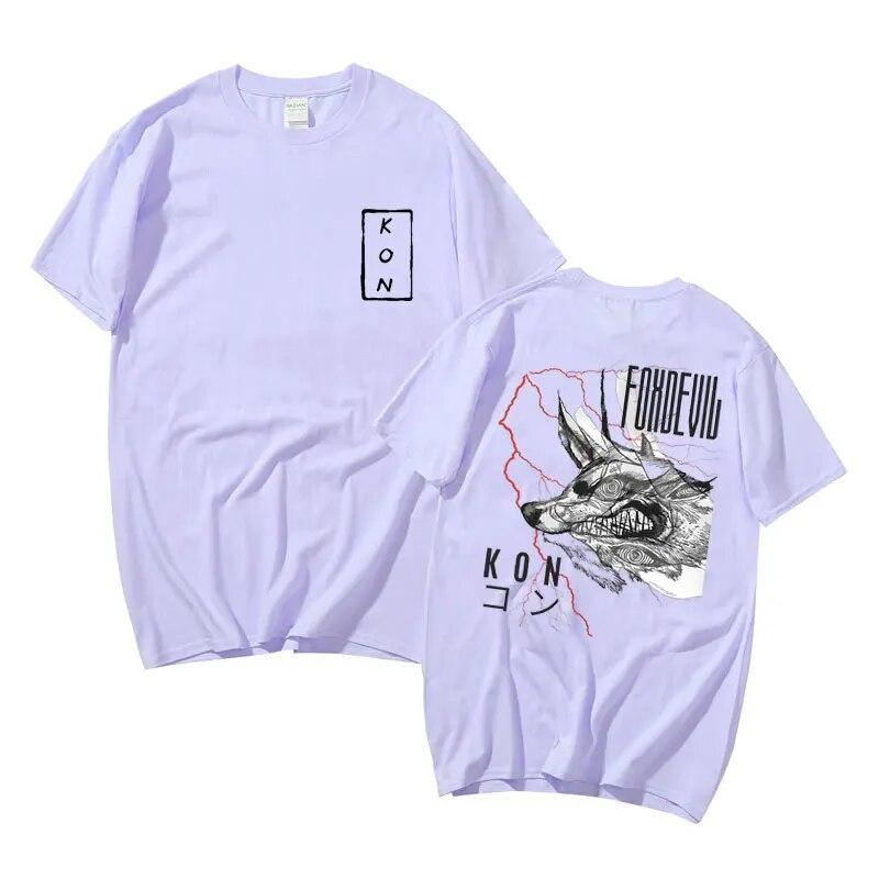Anime Chainsaw unisex Hayakawa Aki Fox Devil Kon Tricou imprimat pe două fețe Streetwear Summer Unisex Women Fashion Unisexga CottonT shirt