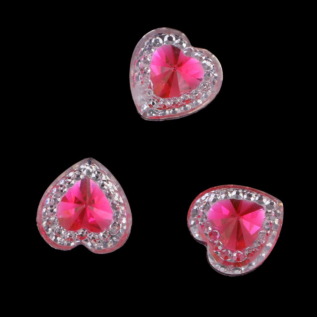 Decorative Resin Rhinestone Buttons Heart Shaped Luxury Sewing Buttons for Clothes and DIY Projects