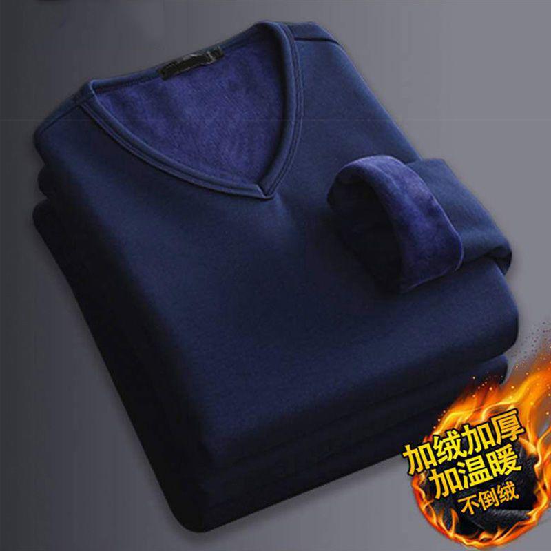 Clearance Velvet Thickened Base Layer Slimming Warm Long-Sleeve T-shirt for Men