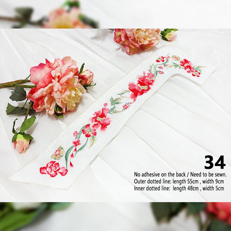 1 Stück Stickerei-Aufnäher im chinesischen Stil Qipao Hanfu Kantenrock Kopfaufnäher DIY Robe Kleid Applikation Dekor Nähzubehör