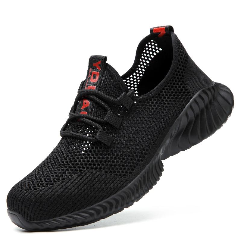 Anzhi Letnie Oddychające Buty Bezpieczeństwa z Podnoskiem Stalowym - Lekkie, Odporne na Zgniecenia, Odporne na Przebicie Buty Robocze.