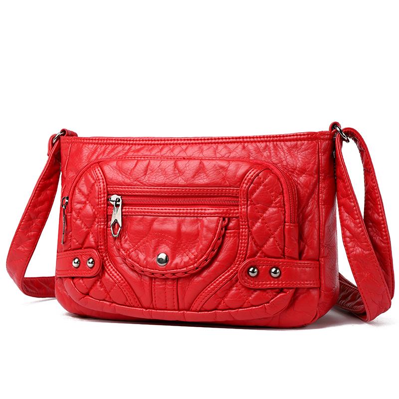 

Многослойная карманная сумка через плечо большой емкости, женские сумки на плечо, роскошные дизайнерские плиссированные кожаные сумки, женская сумка-мессенджер