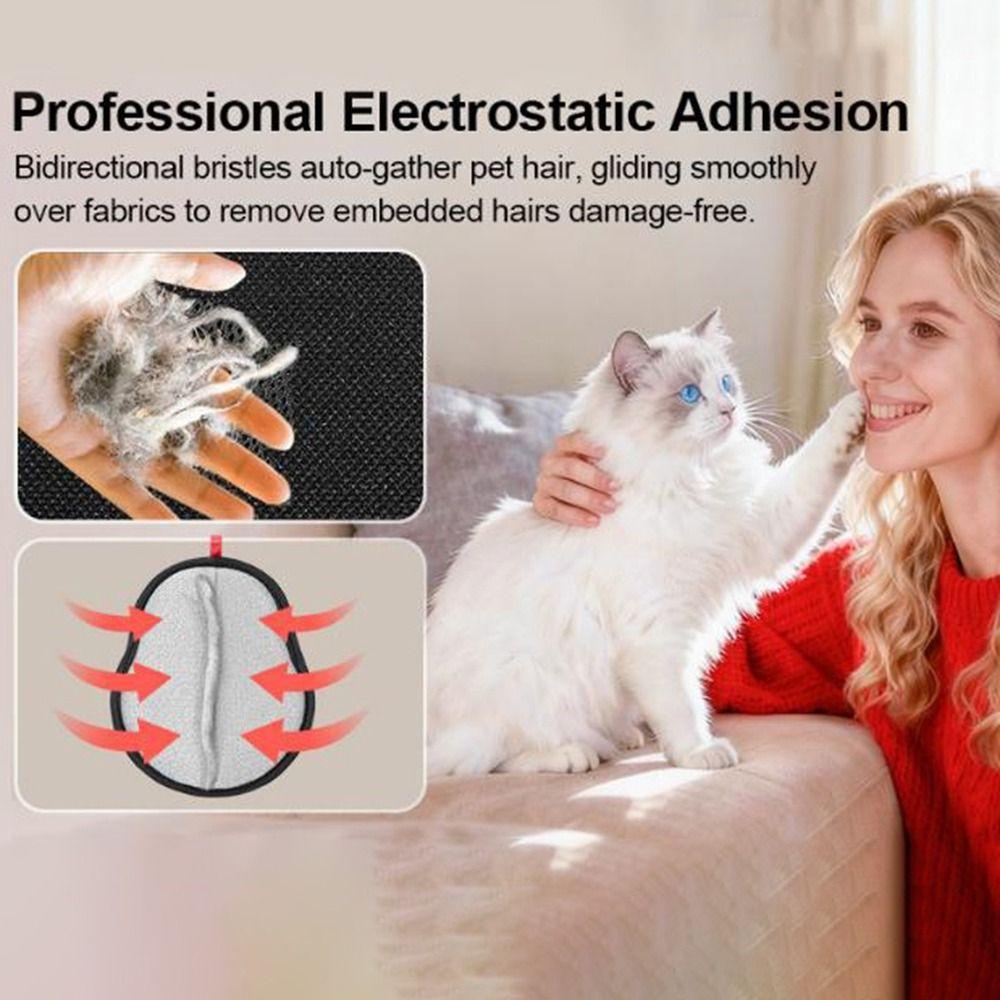 Cloth Pet Hair Removal Glove Hangable with Massage Function Dog Animal Hair Remover Tool Reusable Two-Way Puppy Shedding Gloves