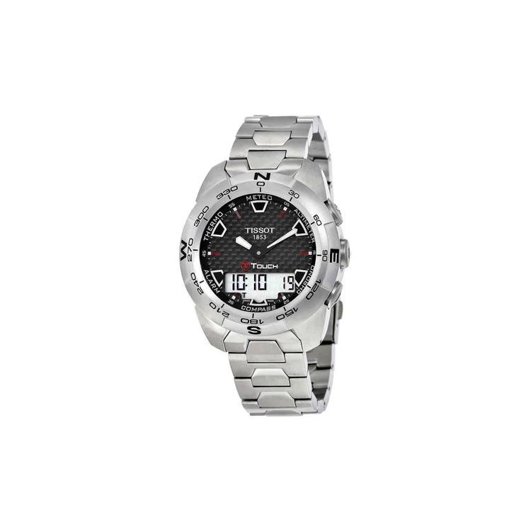 Tissot T Touch Quartz Movement Men's Watches Watch 43.6mm Black Dial Titanium Watch Case Titanium Strap T013.420.44.201.00