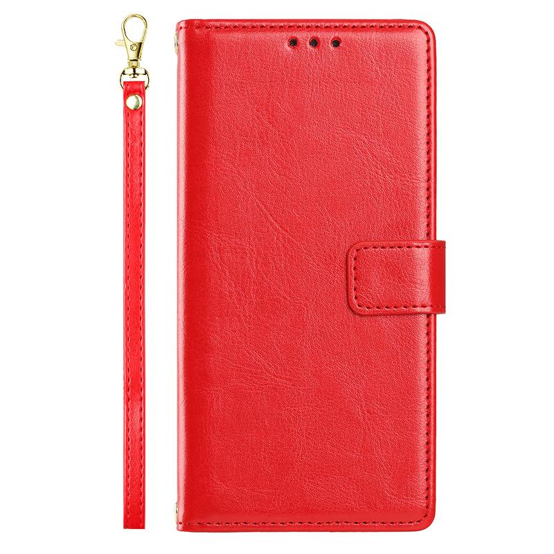 Flip cover mobile phone case is suitable for Samsung A57IPHONE mobile phone leather case insert card magnetic attraction solid color Crazy Horse patte