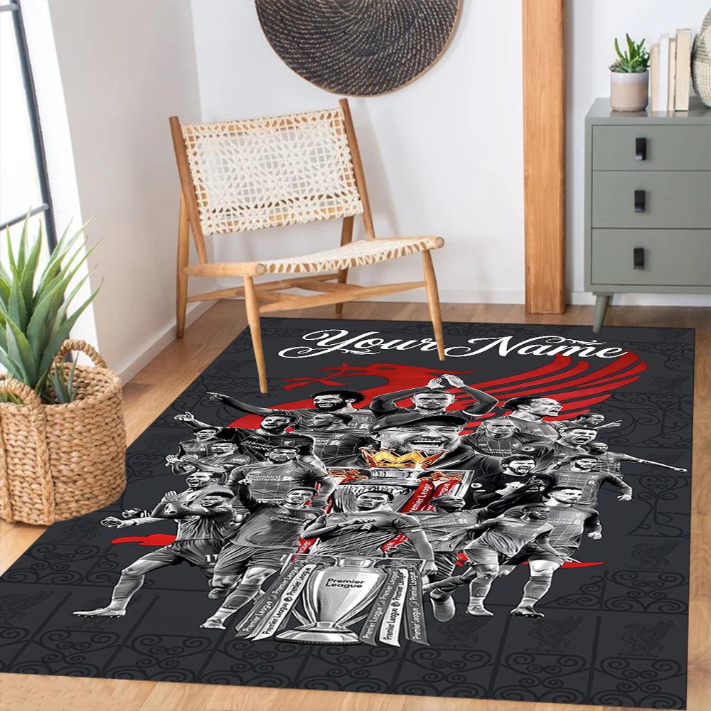 Liverpool Fc Personalized Name Floor Mat Perfect For Dining Room Decorate Room Game Room Playrooms Antislip Carpet Office Home Decor
