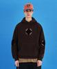 Analogoid Whole Argyle Knit Hoodie / Brown