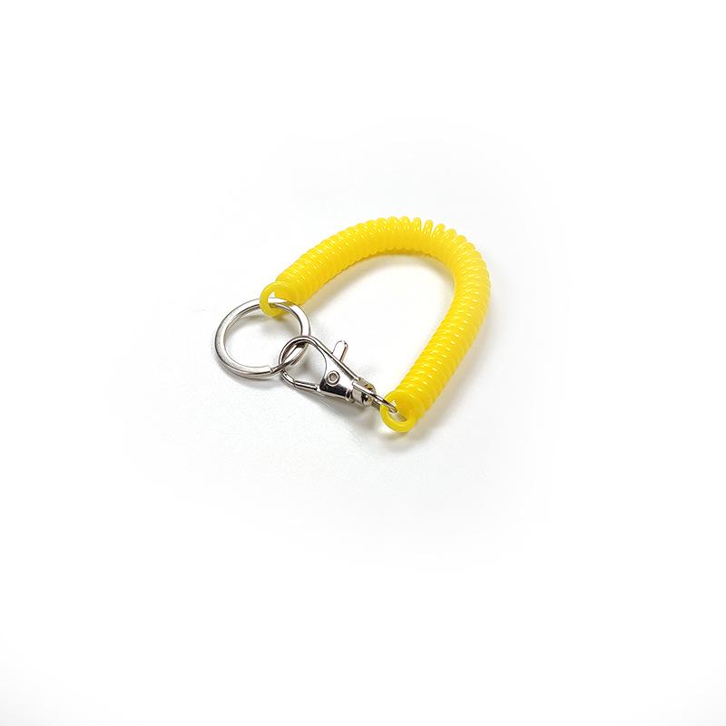 Colorful Retractable Plastic Spring Rope Keychain - Portable Anti-Lost Keyring
