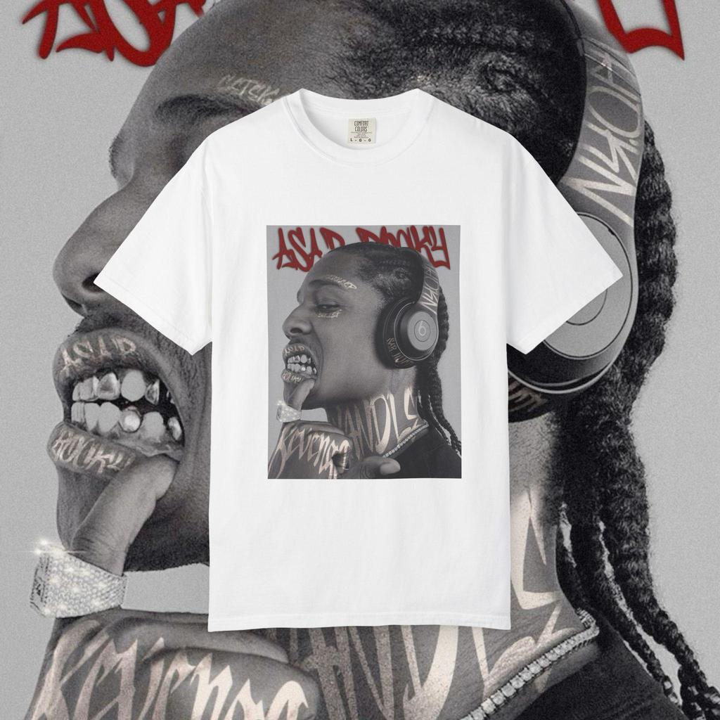 T-shirt Asap Rocky Estate 2025 Vintage Unisex Hip Hop Grafica Top Abbigliamento Streetwear Merchandising Outfit Concerto Y2k