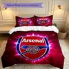 Football Club Duvet Cover Set - 3pcs Polyester Bedding Set with Digital Print, 1 Comforter Cover & 2 Pillow Shams