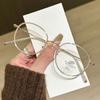 Metal Frame Men And Women Same Style Glasses Frame Fashionable Commuting Anti-blue Light Glasses Myopia Glasses Frame