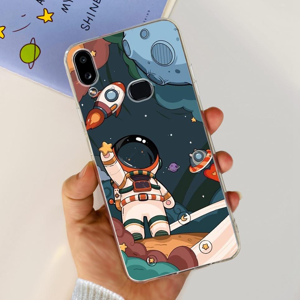 For Samsung Galaxy A10s SM-A107F Case Cute Dinosaur Astronaut Clear Silicon Soft Cover For Samsung A10s A 10 S A10 Phone Case