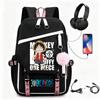 One Piece Chopper Luffy Anime Backpack School Travel USB Charging Large Capacity Canvas Bag Unisex
