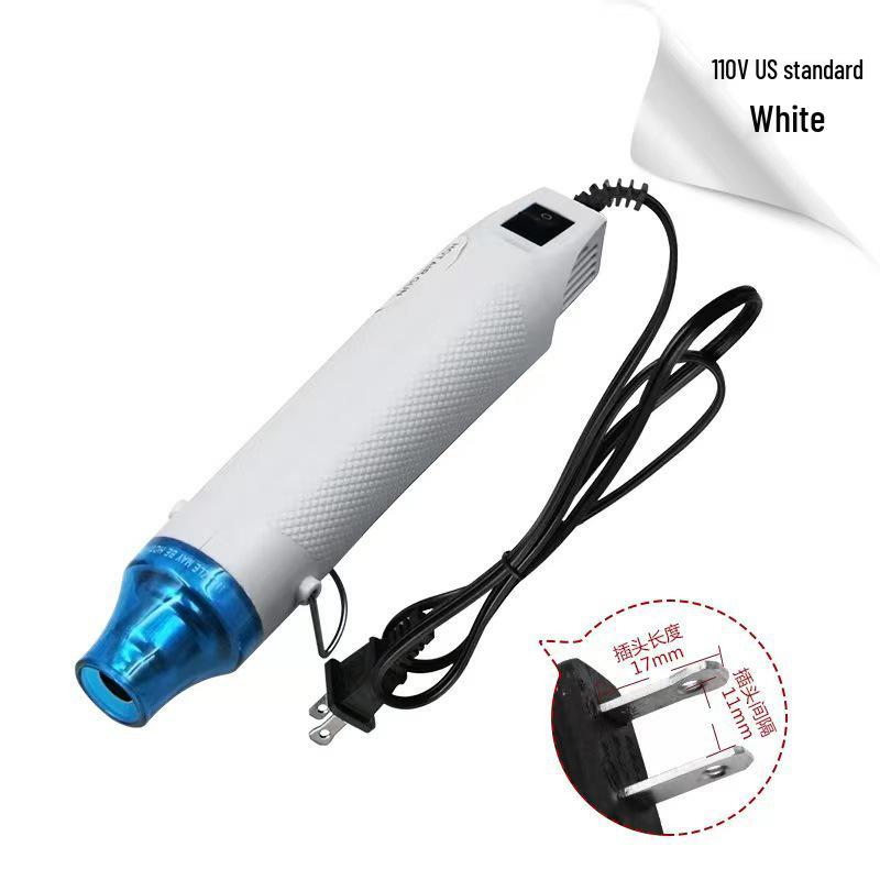 220V Flat Plug Heat Gun for Polymer Clay, Rubber Stamp Embossing, Heat Shrink Sheets, and DIY Crafting