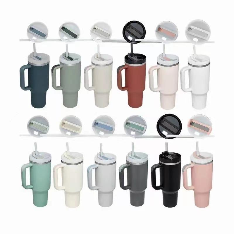 40OZ zweite Generation Autobecher 304 Edelstahl große Kapazität Strohhalm Griff Kälteisolierung