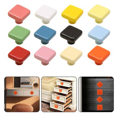 Dolap kulpu kare seramik dolap kapısı çekme katı yapı kolay kurulum kolu topuzu DIY mobilya aksesuarları