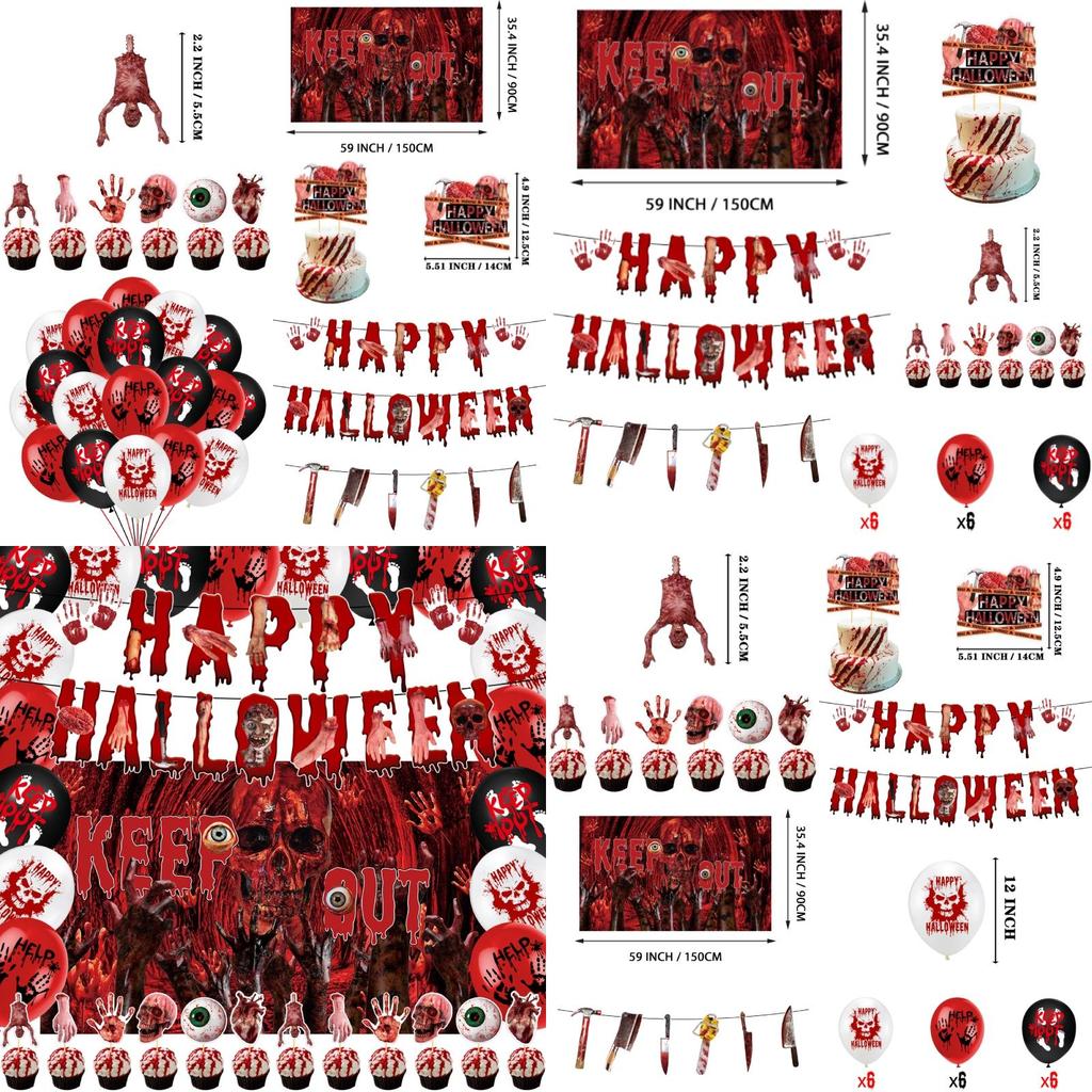 Halloween Decorations Halloween Banner And Spiraling Hanging Decorations Set