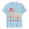 Vintage 80th Birthday Gifts 80 Years Old 960 Months T Shirt Camisa Cotton Man Tees Unique Wholesale T Shirts - Men's Summer C...