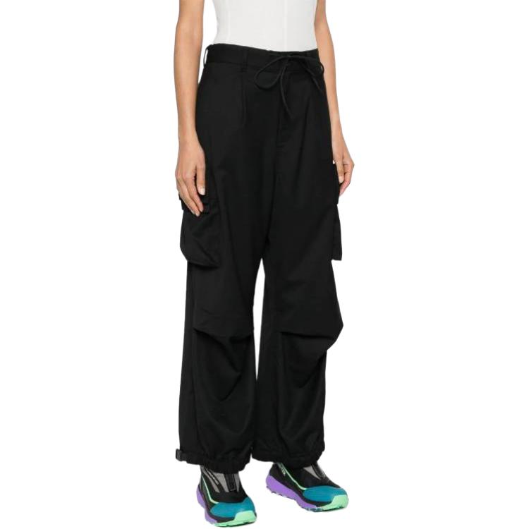 Y-3 Elastic High-Waisted Loose Cargo Pants Women Pants Black IN4373