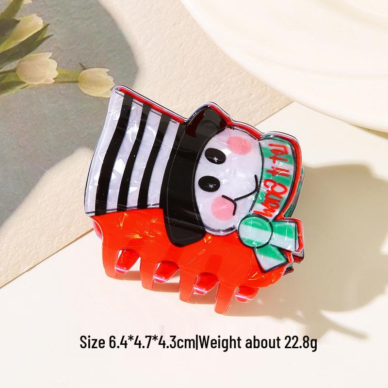 Christmas Cartoon Shark Claw Hair Clip - Festive & Cute Accessory