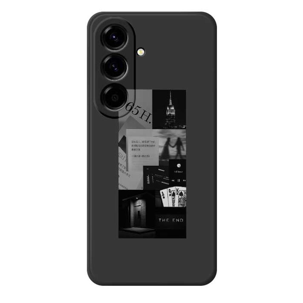 

Чехол для Samsung Galaxy A56 5G, строчка, узор из фотографий, печать, прямой край, задняя крышка телефона из ТПУ Black