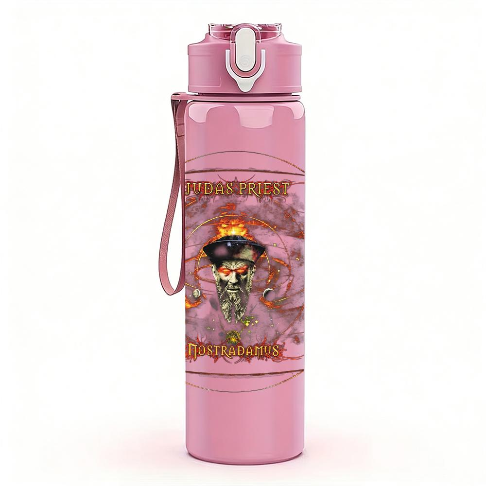 1PC Western Cowboy Circular Ornate Retro Print 750ml Portable Sports Water Bottle Leakproof Gym Outdoor Travel Drink Cup