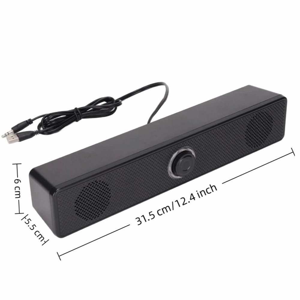 With Volume Control Computer Speaker USB Powered Soundbar Wired Connection  TV Entertainment