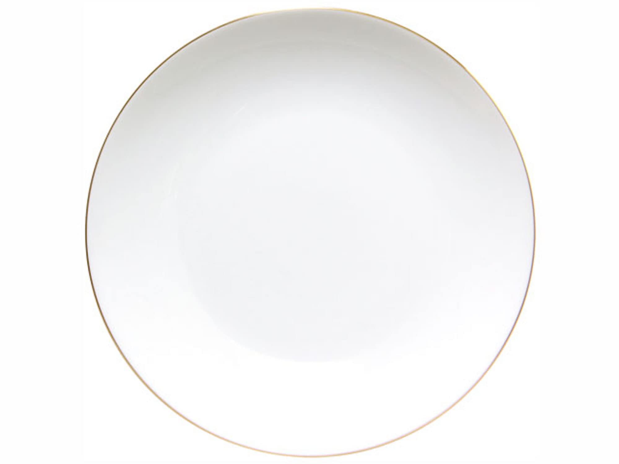 

Okura Art Pottery Gold Line (Coupe Shape) 19cm Dessert Plate, Made in Japan, 33H/1001