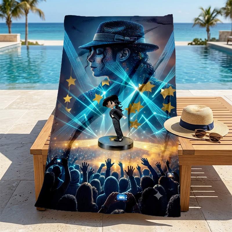 Michael Jackson Performance Stylish Digital Printing Beach Towel Quickdrying Absorbent Blanket For Beach Pool Gym Travel