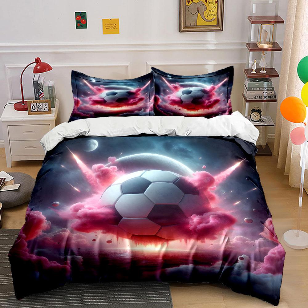 "Cosmic soccer explosion." Bedding sets Duvet covers Pillowcases(1* Duvet Cover 2* Pillowcases without duvet insert)