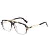 New Luxury Brand Pilot Double Beam Oversized Frame Myopia Glasses Anti Blue Light Men Near Sight Prescription