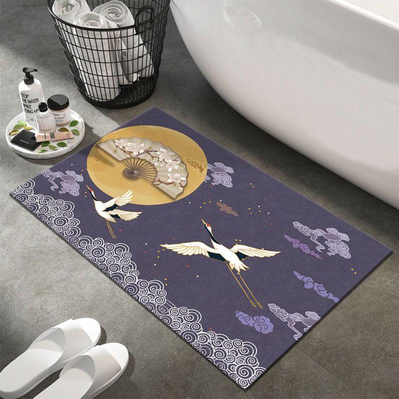 Chinese toilet, bathroom, diatom mud door non-slip foot pad, quick-drying and dirt-resistant soft pad