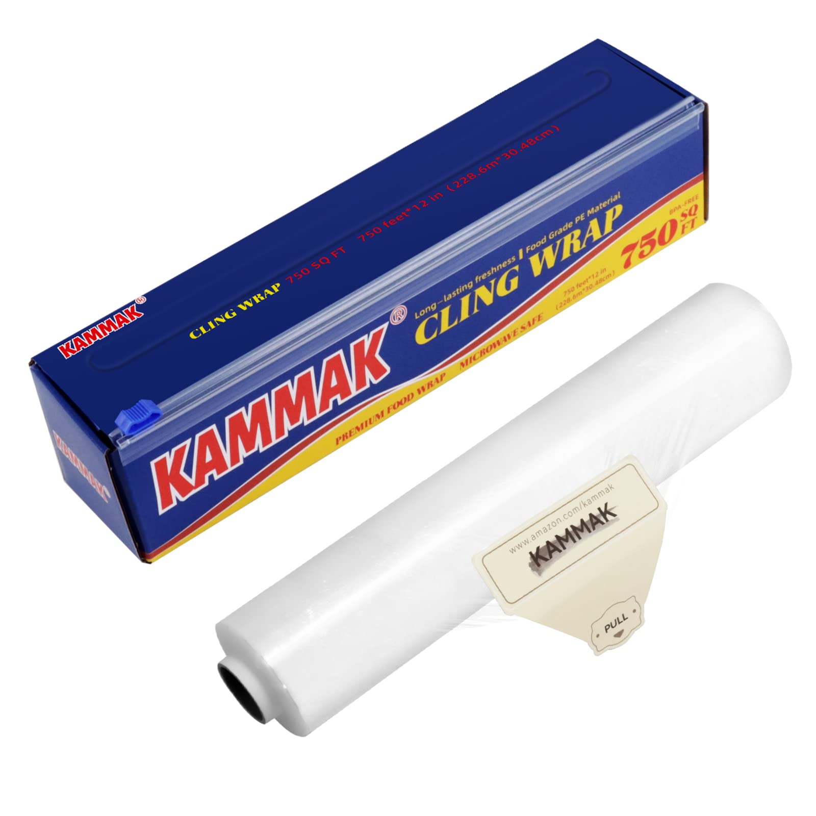 

KAMMAK Food 30cm x 1 Commercial for Food Can be Used as a Vegetable Storage Stretches Sticks Tightly Wrap, 225m, roll, Grade, Transparent, Storage,