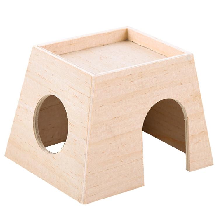 

Hamster Wooden House Habitat Natural Wood Chews Toys for Dwarf Hamster Sleeping 1