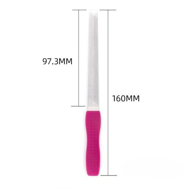 Moda dupla face de aço inoxidável metal nail art arquivo manicure pedicure ferramenta