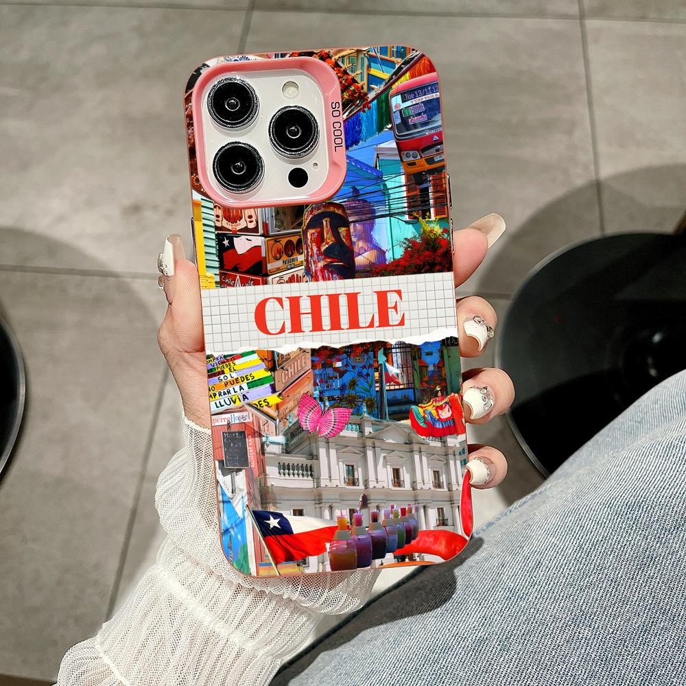 

Chile Flag Pink Translucent Mobile Phone Case for iPhone 17 16 15 14 13 12 11 X XR XS Air Pro Max Plus Colorful Cover iPhone XS
