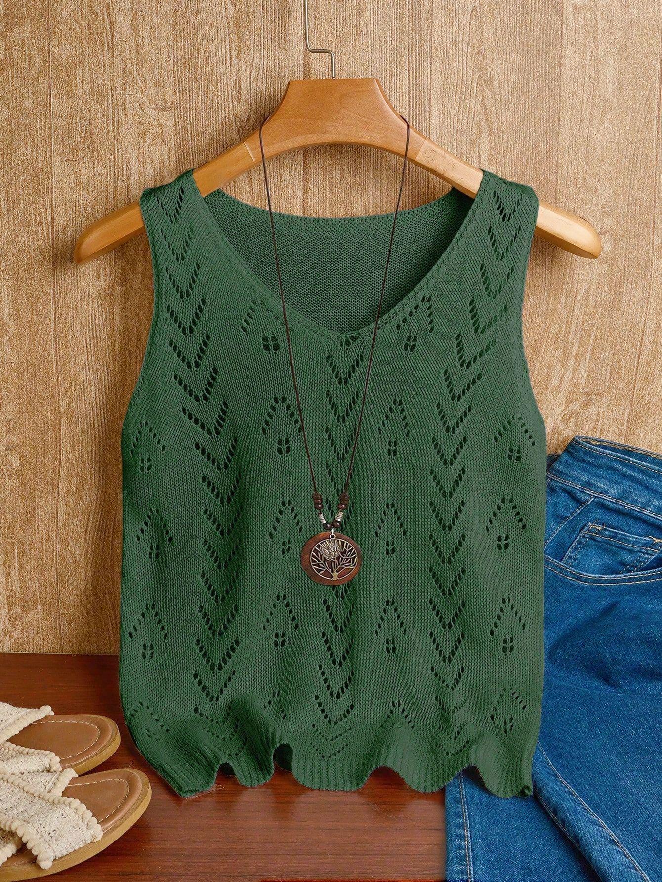 

Chic Women s V-Neck Sleeveless Knit Cardigan Vest - European & American Style, Loose Fit, Versatile and Stylish. XL зелёный