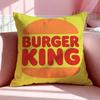 Brand BBurger King Cushion Cover Breathable Linen Pillowcase Summer Odorless EcoFriendly Invisible Zipper Washable