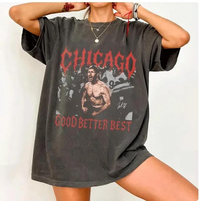 

Vintage Chicago Football Comfort Colors Shirt, Good Better Best Graphic Tee S