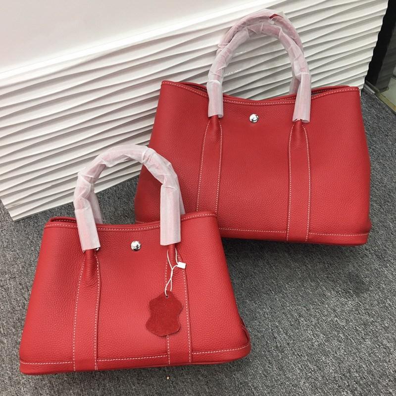Layer Lychee Pattern Cowhide Garden Bag Fashionable Simple Large-capacity Portable Single-shoulder Diagonal Leather