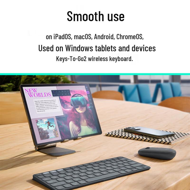 Logitech Keys-To-Go 2 Ultra-Thin Portable Multi-Device Bluetooth Keyboard