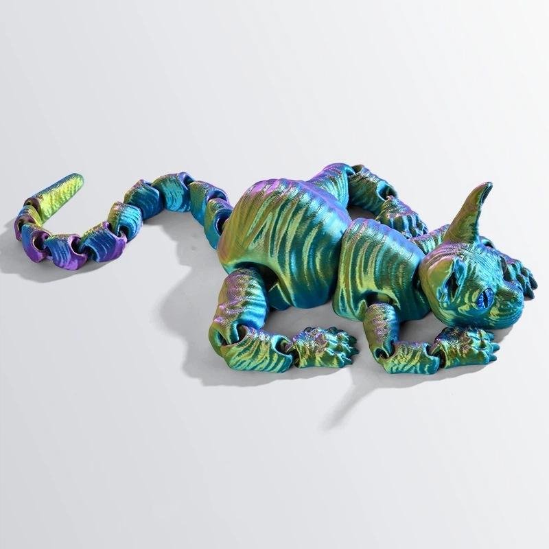 3D-gedruckte haarlose Katzenfigur, realistische bewegliche Sphynx-Katze Spielzeug, niedliches Fidget-Spielzeug & Heimdeko für Liebhaber