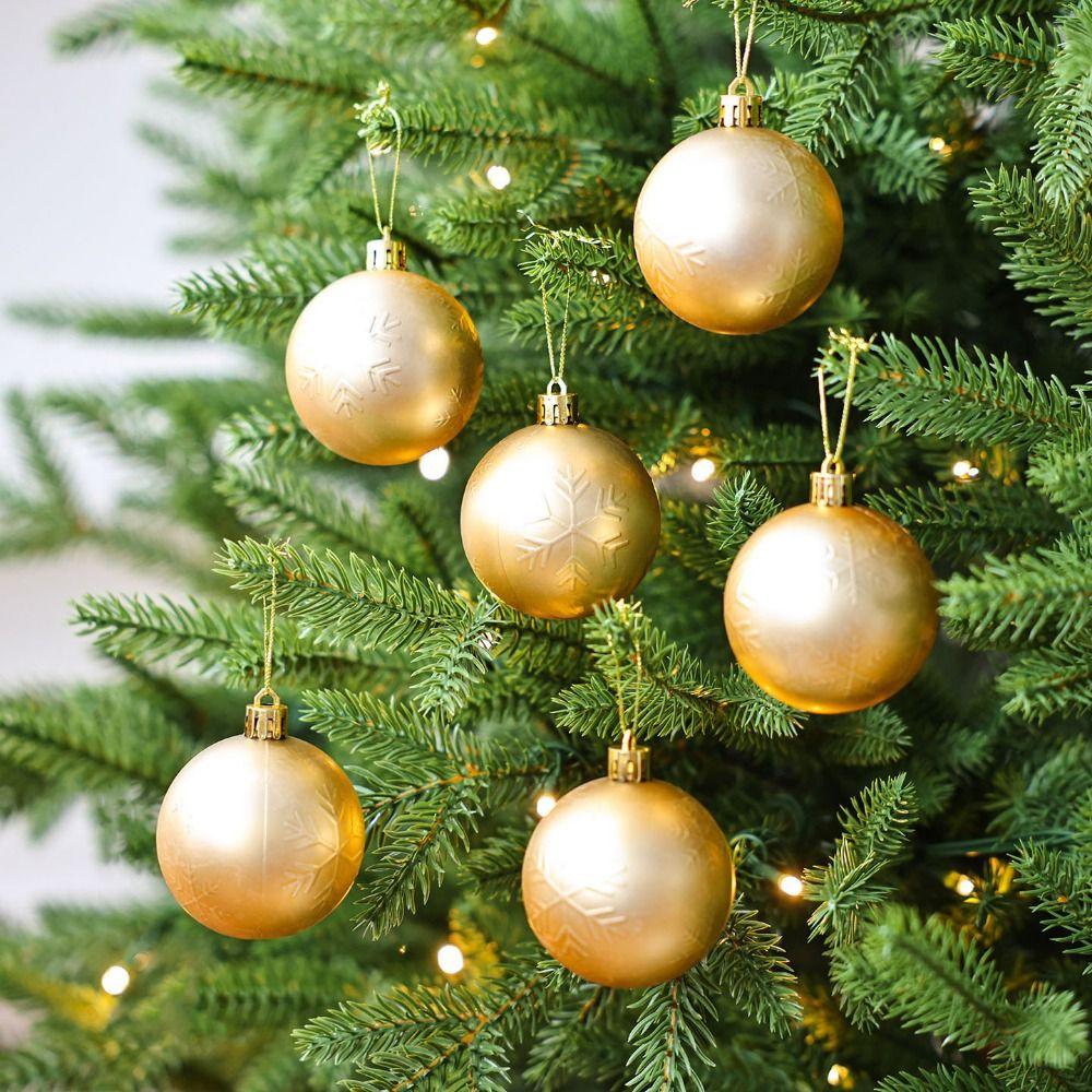 6Pcs 6cm Mirrored Christmas Balls Red/Blue Hanging Christmas Tree Pendants Decorative Reusable Christmas Hanging Balls