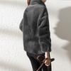 Damen Winterfleece Dick Doppelseitiges Korallenfleece Stehkragen Warmes Hoodie Strickjacke Reißverschluss Fleece Oberteil